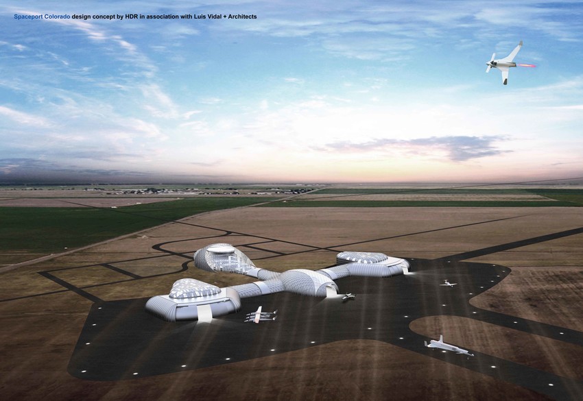 An artists rendering of what the Colorado Air and Spaceport could look like when it's ready for landing spacecraft.